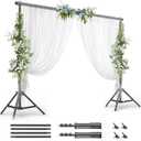 BEIYANG 10x10FT Backdrop Stand, Background Support Kit for Photography, 2 Adjustable Backdrop Supports, 4 Crossbars, 4 Clamps, and Carrying Bag for Photo Video Stutio, Parties Decoration