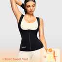 Junlan Sauna Suit for Women Waist Trainer Vest for Women Sweat Tank Top Shaper for Women with Zipper (Black, 5X-Large)