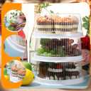 24 Pieces 8 Inch Disposable Cake Containers with Lids Plastic Serving Tray Clear Platters with Clear Lids Round Disposable Cake Holder for Storing Party Takeout Food Catering Display (White)