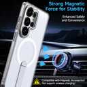 ACCREW Magnetic for Samsung Galaxy S26 Ultra Clear Case with Stand, Mag-Safe Case with Invisible Metal Kickstand, Military-Grade Protection, Shockproof Transparent Slim Fit S26 Ultra Clear Cover