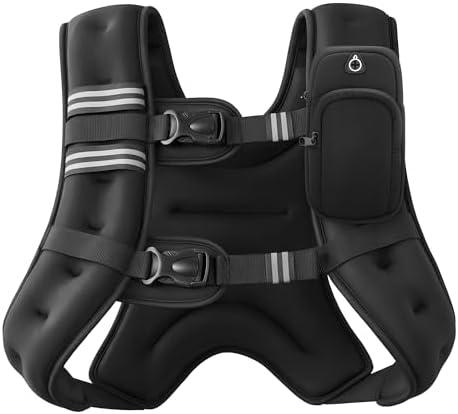 ZELUS Weighted Vest, Weight Vest with Reflective Stripe for Workout, Strength Training, Running, Fitness, Muscle Building, Weight Loss, Weightlifting, 12lb