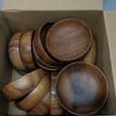 Skylety 20 Pcs Acacia Wooden Bowls Small Calabash Bowls Round Wood Salad Hand Carved Calabash Dip Tray for Serving Popcorn Pasta Coconut Nuts Sauce Appetizers Home Kitchen (4 Inch)