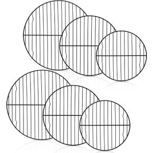 P&P CHEF Round Cooling Rack Set, Round Wire Racks for Cooking Baking, Fit Air Fryer & Oven, Stainless Steel Core with Nonstick Coatings, Black, 6 PCS - 7.5 & 9 & 10.5 Inch