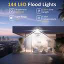 100W LED Flood Light Outdoor, 10000LM Super Bright Floodlight Outside Work Lightwith Plug, 6500K Daylight White LED Flood Light Outdoor, IP66 Waterproof Outdoor Flood Light-1Pack