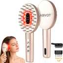 3-in-1 Electric Scalp Massager with Hair Oil Applicator, Red & Blue Light Modes, Vibrating Massage Tool for Scalp/Face/Body Relaxation, Portable Hair Brush, Scalp Massage Comb for Home & Travel (Champangne)