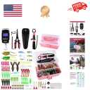 3-Layer Pink Fishing Tackle Box with Tackle Included, Fishing Tools Kit Inclu...