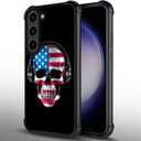 CARLOCA Compatible with Samsung S23 Plus Case,American DJ Skull Samsung Galaxy S23 Plus Cases Graphic Design Shockproof Anti-Scratch Drop Protection Case