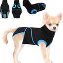 Preferhouse Dog Recovery Suit for Extra-Small Dogs After Surgery, Pet Surgery Recovery Bodysuit, Dog Anxiety Calming Suit with Soft Dog Ears Cover, Pet Surgical Suit for Male Female Dogs, Black XS