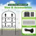 24in(H) x 10.83ft(L) Decorative Garden Fence - Tall Garden Fence Animal Barrier 10 Pack Metal Fence Border Black No Dig Fence Panels Garden Fencing Border for Landscape Patio Yard Outdoor