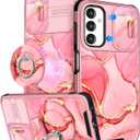 Buleens for Samsung Galaxy A15 5G Phone Case 6.5 Inch - with Ring Stand & Camera Cover Aesthetic Cute Designed Women Girls Girly Fashion for Samsung Galaxy A15 5G Case Compatible with Magsafe (Pink Watercolor)
