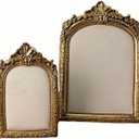 Large Two-Piece Gold Resin Jewelry Display Stand, Vintage Photo Frame Earring Holder, Velvet Necklace Storage Box, Elegant Dcor for Jewelry and Collectibles