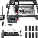Longer RAY5 10W Laser Engraver with Air Assist Kit, Rotary Roller kit, and 8 Pcs Raiser, High Precision Laser Cutter and Engraver for Wood, Metal, Acrylic, Cylindrical Objects, Tumblers