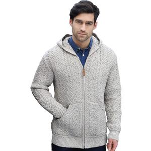 Aran Crafts Ireland Full Zip Mene Cardi, Size Large