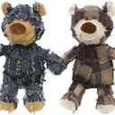 MAXBECK Dog Companion for Heavy Chewers- Indestructible Robust Bear Dog Toy, Resistant Squeaky Dog Toys for Heavy Chewers, Unbreakable Stuffed Plush Dog Toys for Aggressive Chewers (E-Navy/Purple)