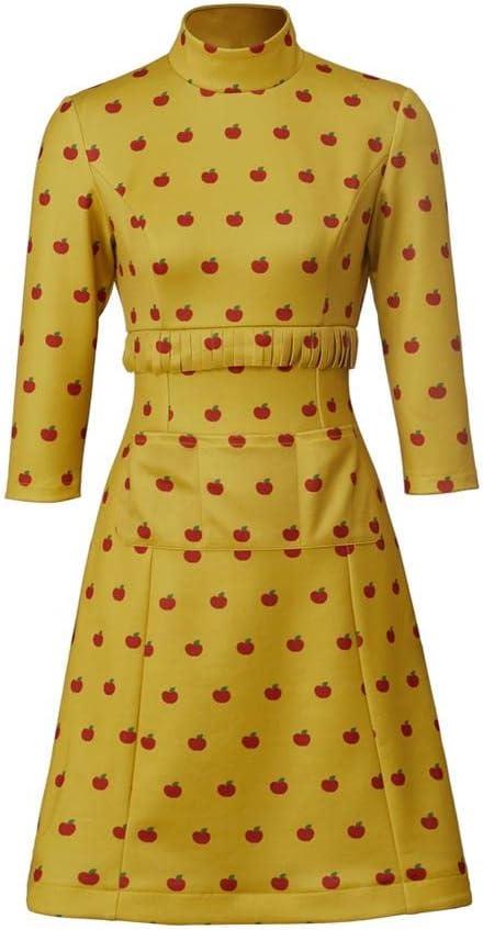 MyheroCos Mrs. Fox Cosplay Costume Women's Fancy Dress with Pocket (Yellow) Small