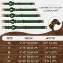 AirTag Dog Collar - Genuine Leather Dog Collar with Apple AirTag Holder and Metal Buckle - Smart GPS Tracking Pet Collars (Dark Green, M, 14"-18" Neck Fit)