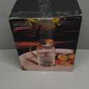 2 PACK Glass Pitcher with Lid and Handle,68 oz/ 2 Liter Vertical Stripes Water Pitcher,Glass Water Carafe for Fridge,Hand Blown Heat Resistant Borosilicate Water Jug for Hot/Cold Drinks