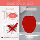 Red Elongated Toilet Seat Natural Wood Toilet Seat with Zinc Alloy Hinges, Easy to Install also Easy to Clean, Scratch Resistant Toilet Seat by Angol Shiold (Elongated, Red)