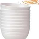 26 OZ Wheat Straw Reusable Cereal Bowls Set of 8, Microwavable Dishwasher Safe BPA Free Unbreakable Kitchen Bowls for Soup Snack Rice Salad - White