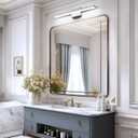 Ralbay Brushed Nickel Vanity Light for Bathroom Metal Acrylic Modern LED Bathroom Light Fixtures Brushed Nickel 24inch