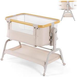 3-in-1 Baby Bassinet Bedside Sleeper with Memory Foam Mattress, Adjustable Rocking Crib, Breathable Mesh & Wheels, Spine Protection, CPSC Certified for Newborns & Infants 3-in-1 Baby Bassinet Bedside Sleeper with Memory Foam Mattress, Adjustable Rocking Crib, Breathable Mesh & Wheels, Spine Protection, CPSC Certified for Newborns & Infants
