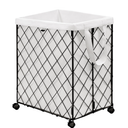 Laundry Hamper on Wheels-93L Basket Large Laundry Collapsible With Removable Liner,Rolling Metal Wire Basket-Sturdy Laundry Bag for Dirty Clothes Organization Closet Bathroom Living Room