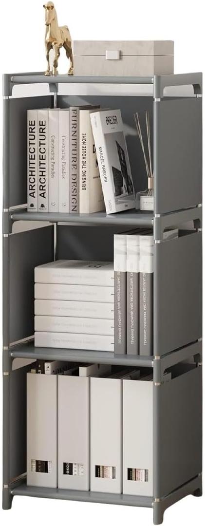 Rerii Cube Storage Shelf for Closet Organization and Small Spaces, 3-Tier DIY Bookshelf Bookcase for Bedroom and Living Room, 4-Layer Storage Shelf