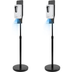 Blulu 2 Pack Automatic Hand Sanitizer Dispenser with Stand and Drip Catcher and Refillable Bottle Stand Sanitizing Station for Restaurants, Schools, Churches