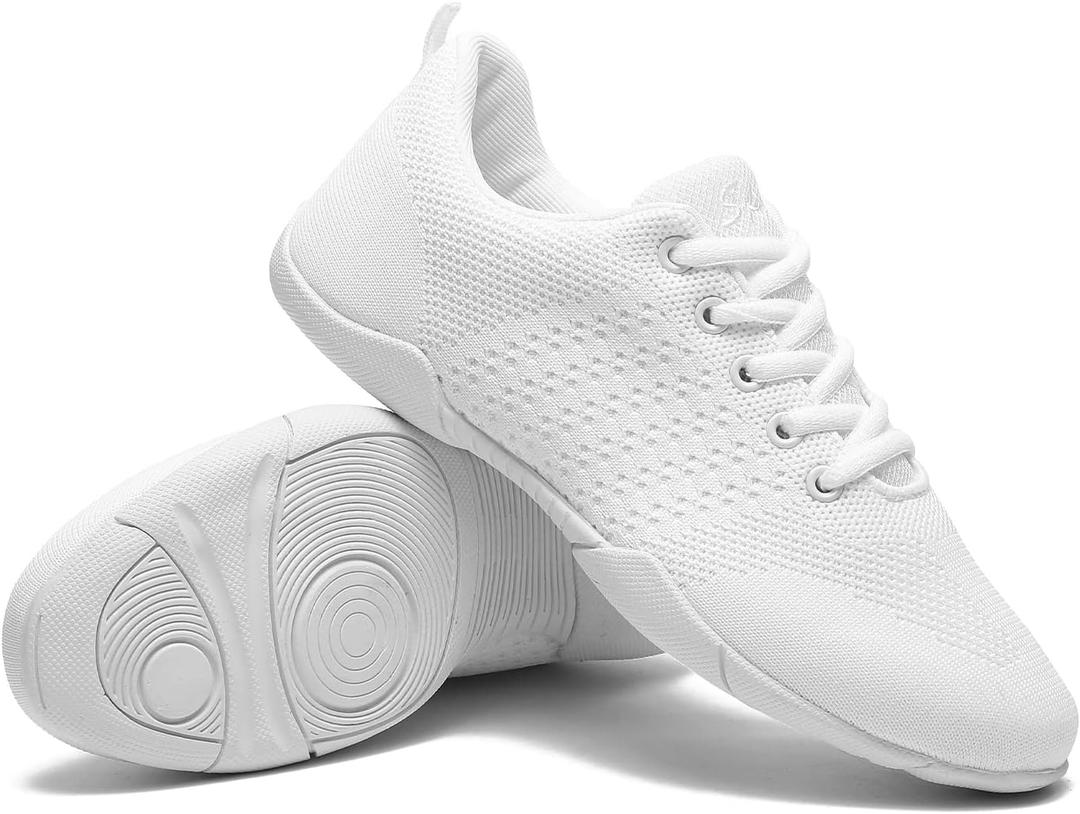 Cheer Shoes White Womens Cheerleading Shoes Youth Girls Athletic Training Breathable Lightweight Competition Comfortable Sneakers 10.5, 2306 Women's size