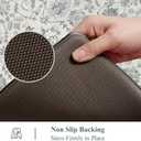 Collive Anti Fatigue Mats for Kitchen Floor, Cushioned Non Skid Kitchens Rug Sets of 2 Waterproof Padded Sink Rugs, Boho Floral Rug Comfort Standing Mat for Home Office, 17.3"x28" + 17.3"x47"