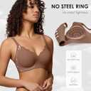 Seamless Wireless Bra for Women with Support - No Underwire Full Coverage Push Up Comfort Bras(Coffee,S)