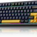 AULA F75 75% Wireless Mechanical Keyboard, Hot Swappable Creamy Keyboard, Pre-lubed Greywood Switches RGB Backlit Gaming Keyboards, 2.4GHz/Type-C/BT5.0(Cool Black)