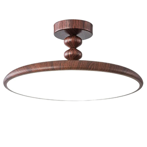 Aleslsop Dimmable 19.7" Mid Century Modern Semi Flush Mount Ceiling Light,Farmhouse Walnut Color LED Ceiling Lights,Hallway Ceiling Light Fixture for Bedroom Laundry Room Living Room