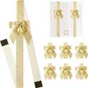 Gold Glitter Cabinet Ribbon Bows, Bow for Christmas Cabinets, Furniture, and Kitchen Decoration, 6Pcs