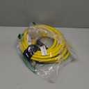 25 ft 10 Gauge Heavy Duty 3 Outlet Extension Cord Splitter with Indicator, Waterproof Outdoor Extension Cord with Multiple Outlets, 15A 1875W for Workshop, ETL Listed, Flexible Yellow SJTW