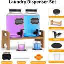 2-Pack Laundry Detergent Dispenser with Bamboo Stand1 Gallon Laundry Soap Dispenser with Measuring CupGlass Laundry Detergent Containr for Laundry Room Organization and Storage