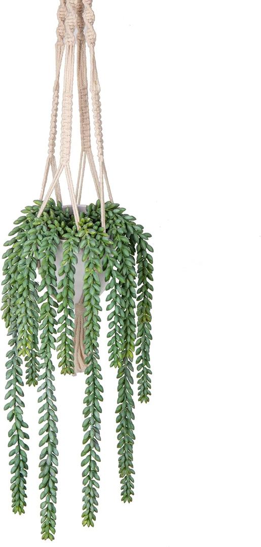Fake Hanging Plants Mixed Fake Succulents Artificial Hanging Plants Realistic Hanging Succulent Fake Plants with Pot 20.5'' Faux Hanging Plants Indoor for Home Bedroom Porch Wall Window Sill Decor