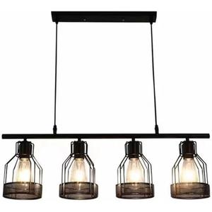Hqlmzd Farmhouse Pendant Lights Kitchen Island, Kitchen Light Fixtures, Rustic Dining Room Light Fixture with 4 E26 Bulb Sockets, Ceiling Pendant Light Fixtures for Kitchen Dining Room Living Room