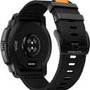 Bandletic Compatible with Garmin Instinct Watch Bands - 22mm Watch Band Military Rugged Nylon Soft Sport Replacement Strap for Instinct 3/E 45mm/2/2 Surf/Tactical/Tide/Esports/Solar, Black