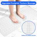 Silicone Bath Tub Mat Non Slip, 36"x16" Shower Foot Scrubber Mat with Drain Holes and Suction Cups, Upgraded Bathtub and Shower Mats, Machine Washable Bathtub Floor Liner Mats for Bathroom (Clear)
