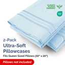 Queen Pillow Cases Set of 2 - Ultra Soft Hotel Quality Pillowcase Covers - Comfy, Cozy & Wrinkle Free - Shrinkage, Stain & Fade Resistant - Machine Washable Pillow Protectors - 2 Piece Set - Sky Blue