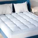 Niagara Cooling Queen Mattress Topper - Pillow Top Mattress Cover Quilted Fitted Cooling Topper for Back Pain Deep Pocket Fits 20 Inches (60x80 Inches)