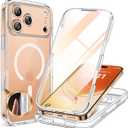 Miracase for iPhone 17 Pro Max Case 6.9" Full-Body Phone Case with Built-in Glass Screen Protector& Full Camera Protector,[Magnetic with MagSafe] Drop Proof 17 ProMax Cover, Clear