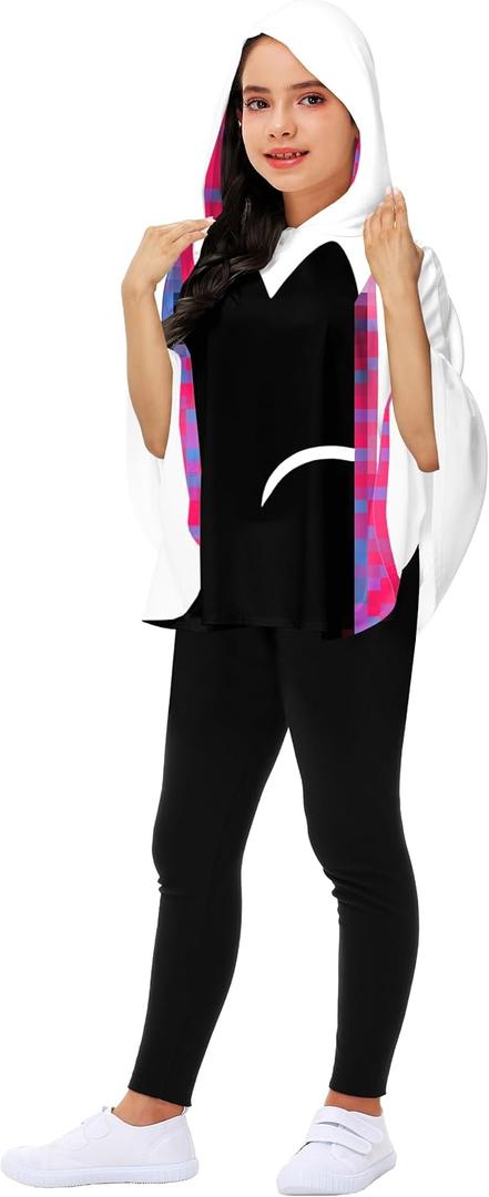 AOBUTE Halloween Poncho Funny Spiider Hooded Cloak Cape