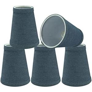 Aspen Creative 32660-9B, Empire Clip-On Chandelier Lamp Shade, Washing Blue, 2 1/2" Top x 4" Bottom x 5" Slant Height, Set of 9