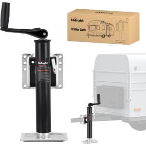 Nilight Trailer Jack 2000LBS Heavy Duty Swivel Bolt-On Trailer Jack 10 Inch Vertical Travel Alloy Steel Utility Trailers Tongue Jack Stand for RV Boat Horse Trailers Camper Utility Yacht Matt Black