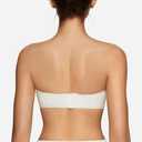 OEAK Womens Strapless Bras Jelly Push Up Bandeau Bra Non Slip Wireless Supportive Padded Bras Seamless Comfortable Tube Bra (White, L)