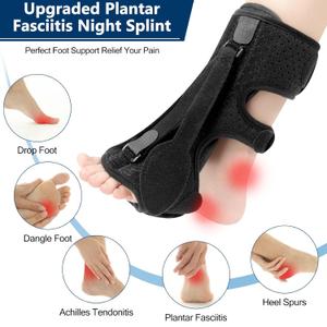 5PCS Upgraded Plantar Fasciitis Night Splint (Black)