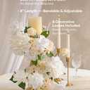 Ling's moment Flowers 25pcs 2.7" Fake Gardenia White Artificial Flowers with Stem, Fake Flowers for DIY Wedding Decorations Centerpieces Bouquets BoutonnieresFlores Artificiales para Decoracion