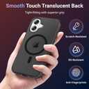 jaroco Magnetic for iPhone 16 Case with Screen Protector, Heavy Duty Protection, Compatible with MagSafe, Military Grade Drop Protection, Translucent Matte Shockproof Phone Cover, Black